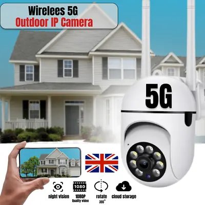 5G 1080P IP Camera Wireless WIFI Outdoor CCTV HD PTZ Smart Home Security IR Cam • £15.49