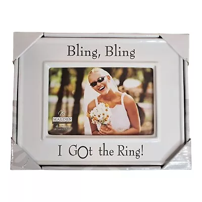 Malden International Designs 4 X6  Bling Bling I Got The Ring! Ceramic Frame NIB • $9.97