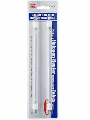 £4.99 • Buy Pack  Of 2 HALOGEN HEATER REPLACEMENT TUBES BULBS  400W 215mm FROSTED LAMP