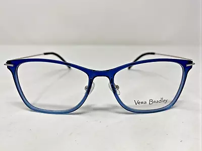 Vera Bradley Bobbie Plum Pansies (PLP) 53-16-135 Blue Eyeglasses Frame /N47 • $70