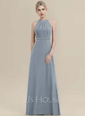 £60 • Buy JJ’s House A-Line Scoop Neck Floor-Length Bridesmaid Dress With Ruffle Size:UK14