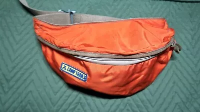 Vtg CAMP TRAILS Orange Waist-pack Bag (fanny Pack) Metal Leather Details 70s • $16