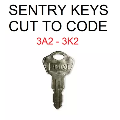 Sentry Fire Safe - Chest - Box Keys Cut To Code Number - 3A2 To 3K2 • £8.40