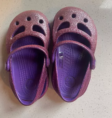£8.15 • Buy Crocs Glitter Sandals Mary Jane Shoes Girls : Size 5