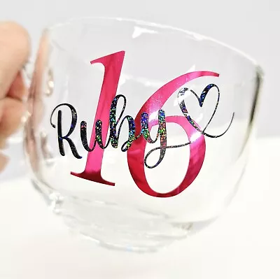 Personalised Birthday Glass Mug Coffee Tea Cup Age 18th 21st 30th 40th 50th 60th • £10.99