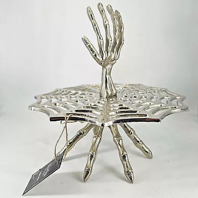 Martha Stewart Halloween Metal Skeleton Hand Spiderweb Serving Cupcake Stand • $74