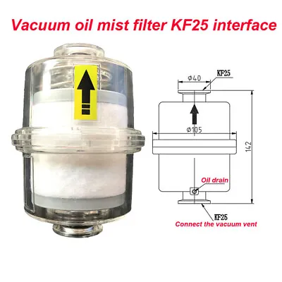 Oil Mist Filter For Vacuum Pump Fume Separator Exhaust Filter KF-25 Interface Y  • $45.25