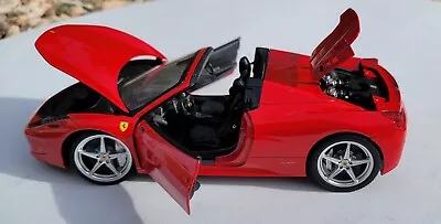Hot Wheels Elite Ferrari 458 Spider - 1/18 Diecast Model All Opening • $79