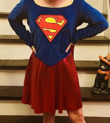 $17.99 • Buy Superman Wonder Woman Rubies One Piece Leotard Cape Women’s Medium  Costume