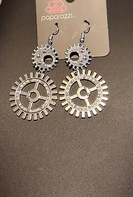 Paparazzi I Have A SteamPunk Earrings - White • $5