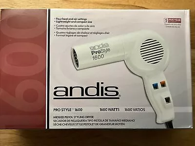 Andis Pro Style 1600 Styling Dryer. (1600 Watts) 4 Heat/ Air Settings. NIB • $42.99