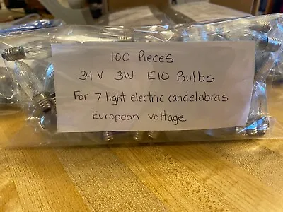 100 Bulbs For Candelabras Candle Bridges  34V 3W E10 Bulbs • $35