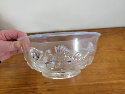 Vintage Fenton Glass Fish Bowl Serving Dish Opalescent • $65