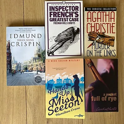 £11 • Buy 5 Murder Mystery Paperback Books, Agatha Christie, Edmund Crispin,Hamilton Crane