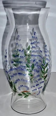 10  Glass Hurricane Hand Painted Fern/Leaf Candle Chimney Shade • $26.90