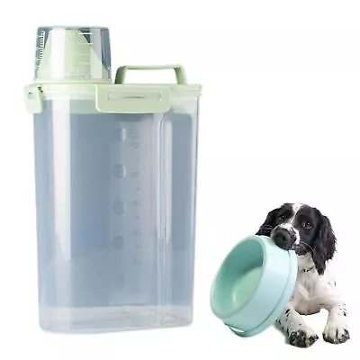 Pet Food Container Dog Cat Food Storage Bin Dry Food Feed Dispenser With Cup • $21.19