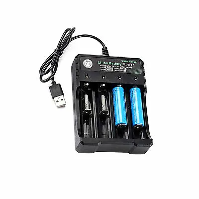 4 Slot Usb Portable Intelligent Li-ion Battery Charger 3.7v 18650 14500 10440 Sq • £7.79