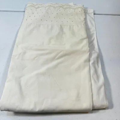 Vintage Pacific Sheet Queen White Lace Edge Cotton Blend • $24.99