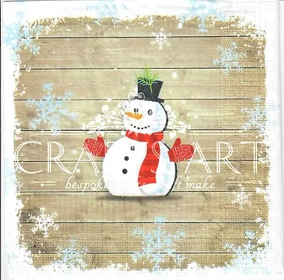 £1.29 • Buy 4 Single Paper Decoupage Napkins. Xmas, Christmas,winter,snowman Design-X60