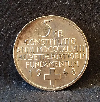 1948 Switzerland Silver 5 Francs Constitution Commemorative UNC KM-48 (SZ20) • $33.99