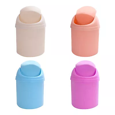 Mini Waste Bin Trash Can Desktop Garbage Baskets Table Roll Swing Lid Portable • $10.31