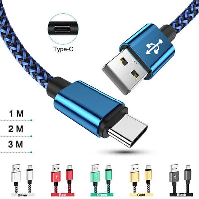 USB C Fast Charging Charger Cable For Samsung S8 S9 S10 S20 S21 Plus Type C Cord • £3.59