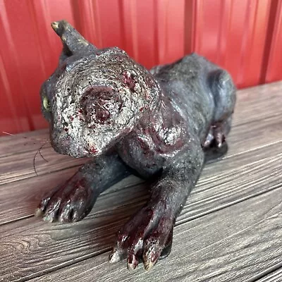 Vintage Hand Crafted Blow Mold Spooky Halloween Haunted House Cat Black One Eye • $173.99