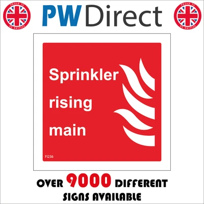 £165.36 • Buy Fi236 Sprinkler Rising Main Sign Safety Hose Pump Fire Engine Tender Brigade