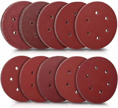 $25.79 • Buy 100PCS 150mm 6-Hole Sanding Discs 60-2000 Grit Hook And Loop Orbital Sander Pads