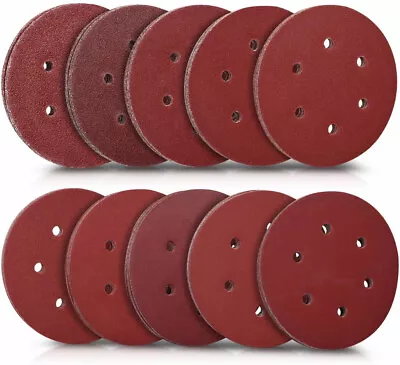 $30.98 • Buy 100PCS 150mm 6-Hole Sanding Discs 60-2000 Grit Hook And Loop Orbital Sander Pads