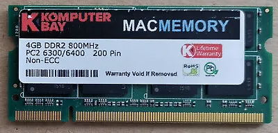 £35 • Buy 4GB 1x4GB DDR2-800 PC2-6400S 800 MHz Laptop Memory RAM 200-Pin