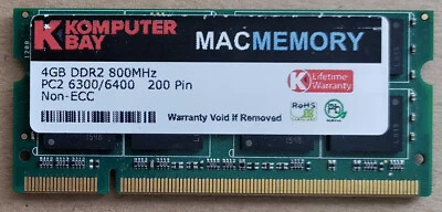 £35 • Buy 4GB 1x4GB DDR2-800 PC2-6400S 800 MHz Laptop Memory RAM 200-Pin