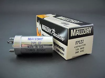 125UF 200V - Electrolytic Can Capacitor - MALLORY FP122 • $7.95