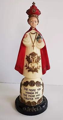 HTF VTG PLASTIC INFANT OF PRAGUE STATUE WITH MOTTO Hartland Plastics HONOR ME • $32.99