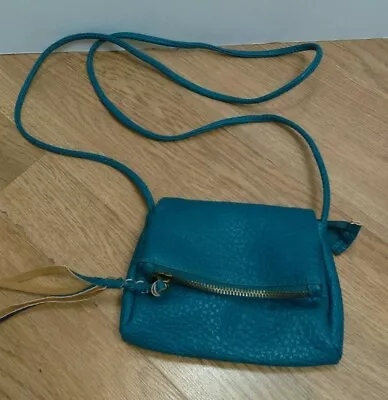 Mossimo Supply Co. Small Crossbody Bag Pebbled Teal Blue Flap Faux Leather • $14.24