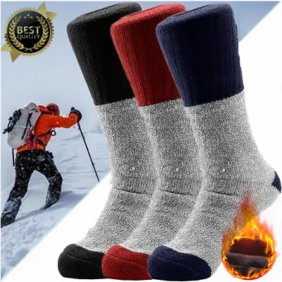 3 Pairs Mens Winter Thermal Gear Extra Warm Heavy Duty Boots Socks Size 10-15 • $10.99