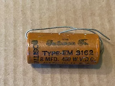 NOS Vintage 1950s Gudeman Axial Paper Capacitor 8 Uf 450v • $10