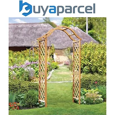 Smart Garden Elegant Woodland Wooden Garden Arch Pergola Tan Plant Support • £74.99