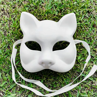 Gato Cat Plain White Blank Craft Traditional Venetian Masquerade DIY Mask • $16.99