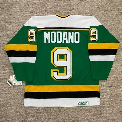 NWT Vintage Mike Modano Minnesota North Stars CCM Hockey Jersey Large NHL Green • $295.58