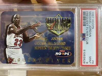 1997-98 Hoops Frequent Flyer Club Michael Jordan Card #4 PSA MINT 9 Grade POP 90 • $385