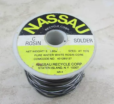 Nassau C Rosin Solder Pure Water White Rosin Core SPEC: At 7076  5 Pounds + • $174.95