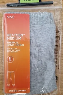 M&S Boys GREY Heatgen THERMAL Long Johns/base Layer MEDIUM WARMTH Age 2-3 Yrs BN • £7.99