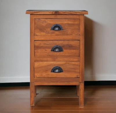 £111.99 • Buy Tall Vintage Style Bedside Table Mid Century Modern Nightstand 3 Storage Drawers