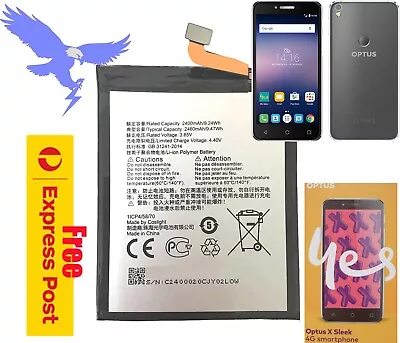 Battery For Optus X Sleek Alcatel 5080Q TLp024C1 Free Express Shipping • $29.90