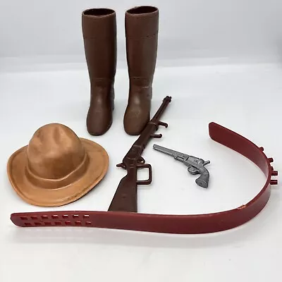 Vintage Marx Johnny West Accessories Lot Hat Boots Belt Guns (2) • $45