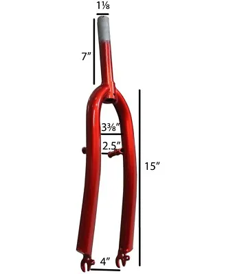 26  MTB Bicycle Fork 1-1/8  Threadless Steel MTB Fork Pull Brake Beach Cruiser • $18.99