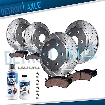 Front Rear Drilled Slotted Rotors Brake Pads For Chevrolet Trailblaz Saab 9-7X • $236.10