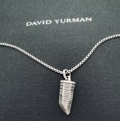 David Yurman .925 Sterling Silver Crystal Pendant Amulet With Chain 20  • $299.99