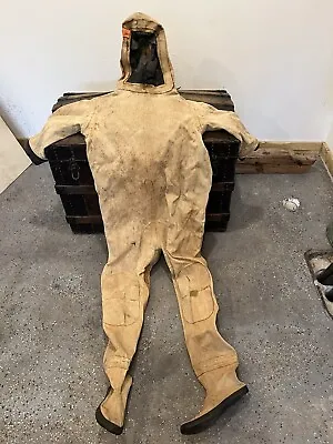 Antique American Canvas Drysuit With Attached Hood & Face Seal • $125